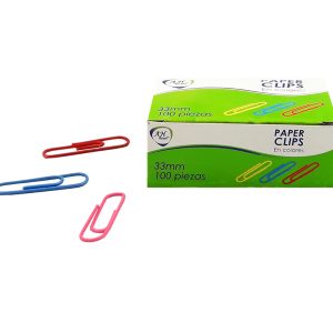 CLIP ESTANDAR COLORES CAJA 100